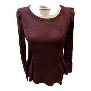 Status by Chenault Maroon Long Sleeve Blouse Size M